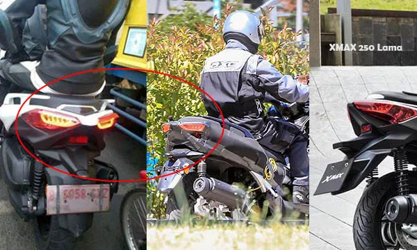 Komparasi dari belakang antara XMax Indonesia, Eropa (baru) dan Eropa lama Komparasi dari belakang antara XMax Indonesia, Eropa (baru) dan Eropa lama