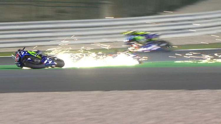 Maverick Vinales crash di FP2 MotoGP Qatar