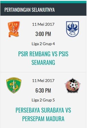 Pertandingan di Liga1-indonesia.com