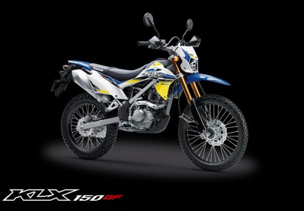 Kawasaki KLX 150BF Special Edition dengan USD Gold warna Biru