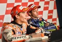 Marc Marquez dan Pembalap Yamaha Valentino Rossi