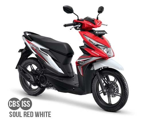 Warna BeAT 2018 Merah Putih Stripe Hitam