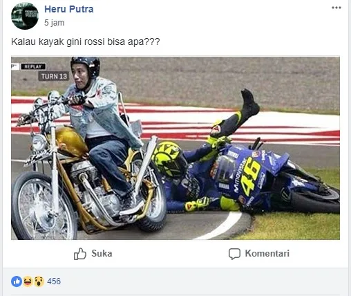 Gambar Lucu Jokowi tahunkan Rossi Gambar Lucu Jokowi tahunkan Rossi