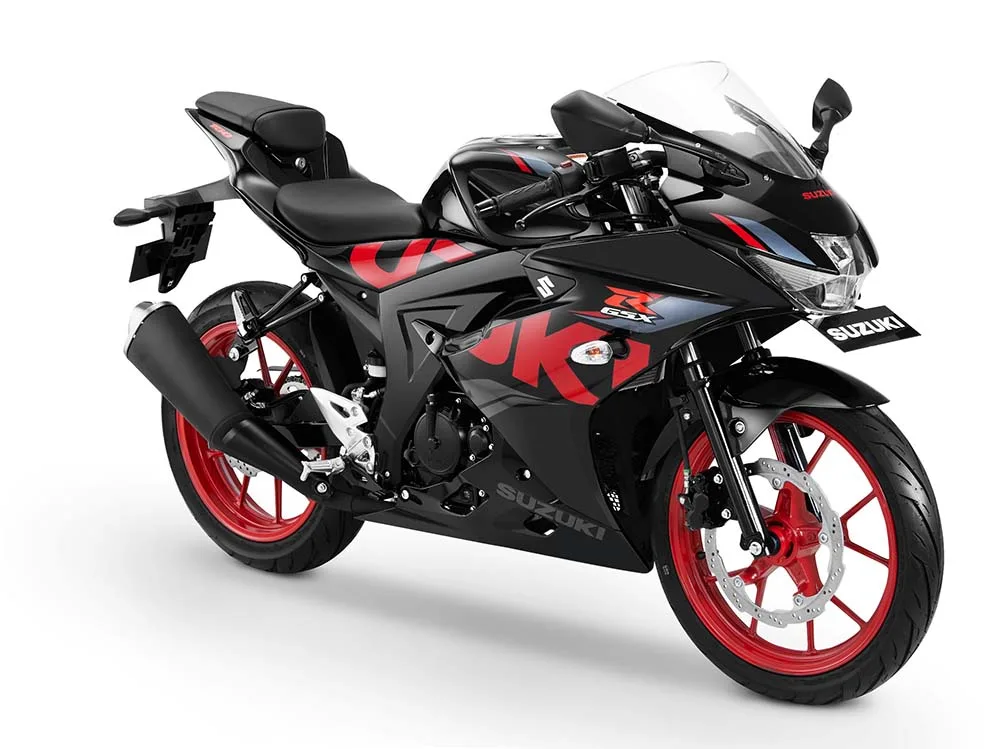 Warna GSX-R150 Keyless - Hitam Velg Cat Merah Warna GSX-R150 Keyless - Hitam Velg Cat Merah