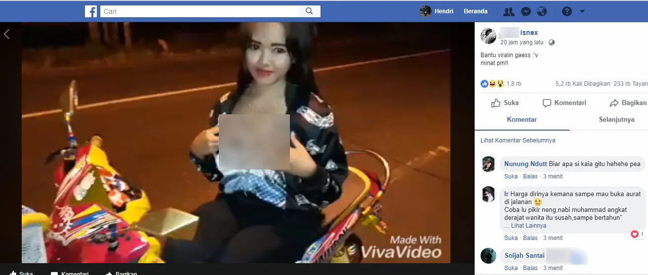 Screenshoot Video Postingan Facebook Screenshoot Video Postingan Facebook