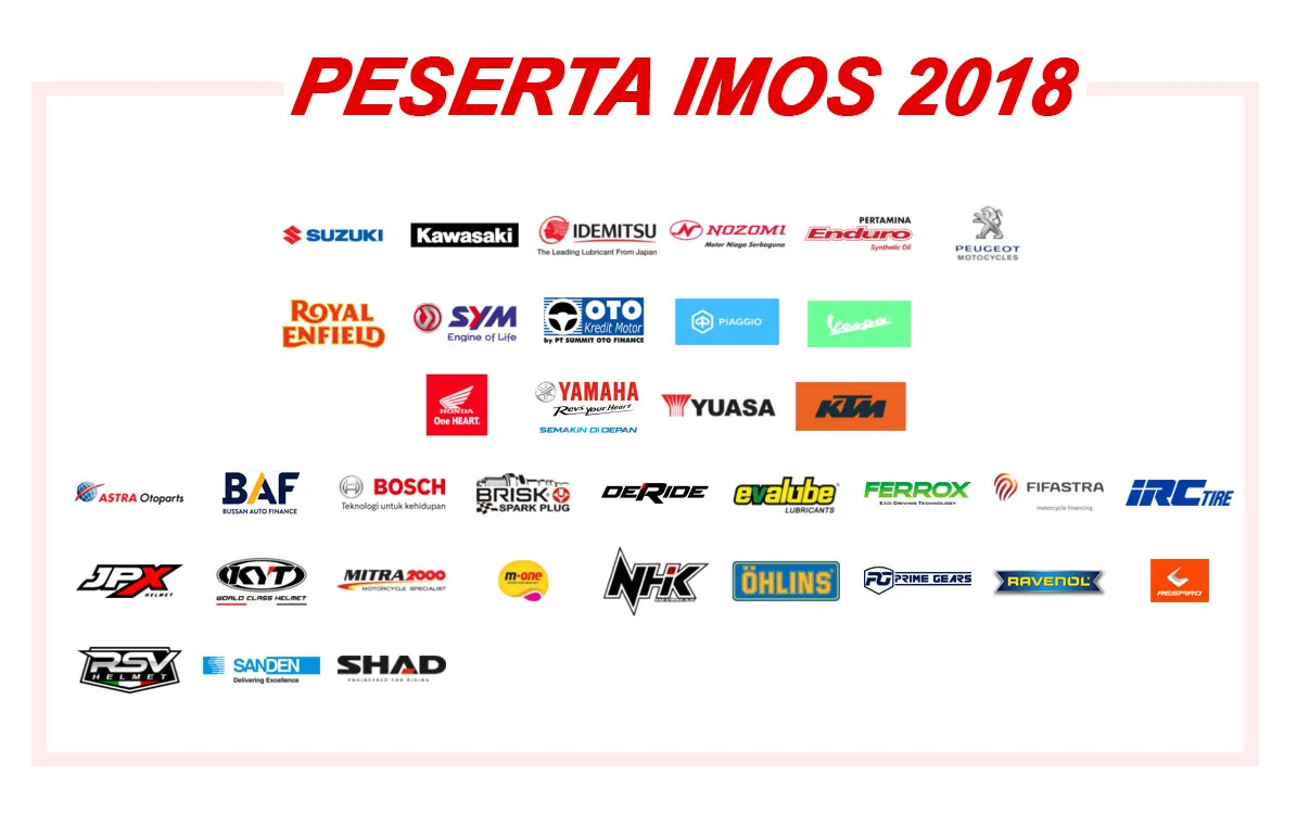 Peserta Pameran IMOS 2018, semua pabrikan motor ikut