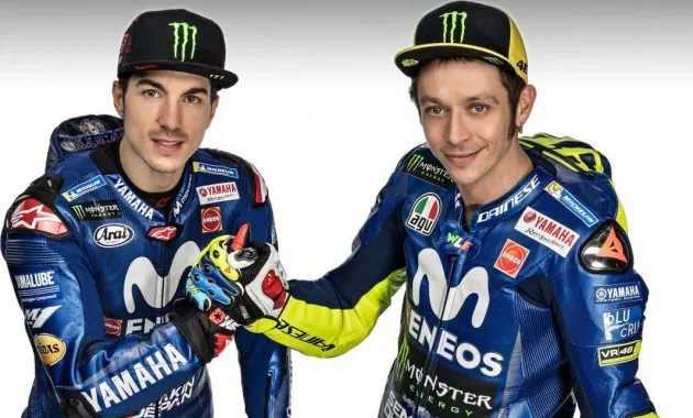 Pembalap Tim Yamaha MotoGP Vinales dan Rossi