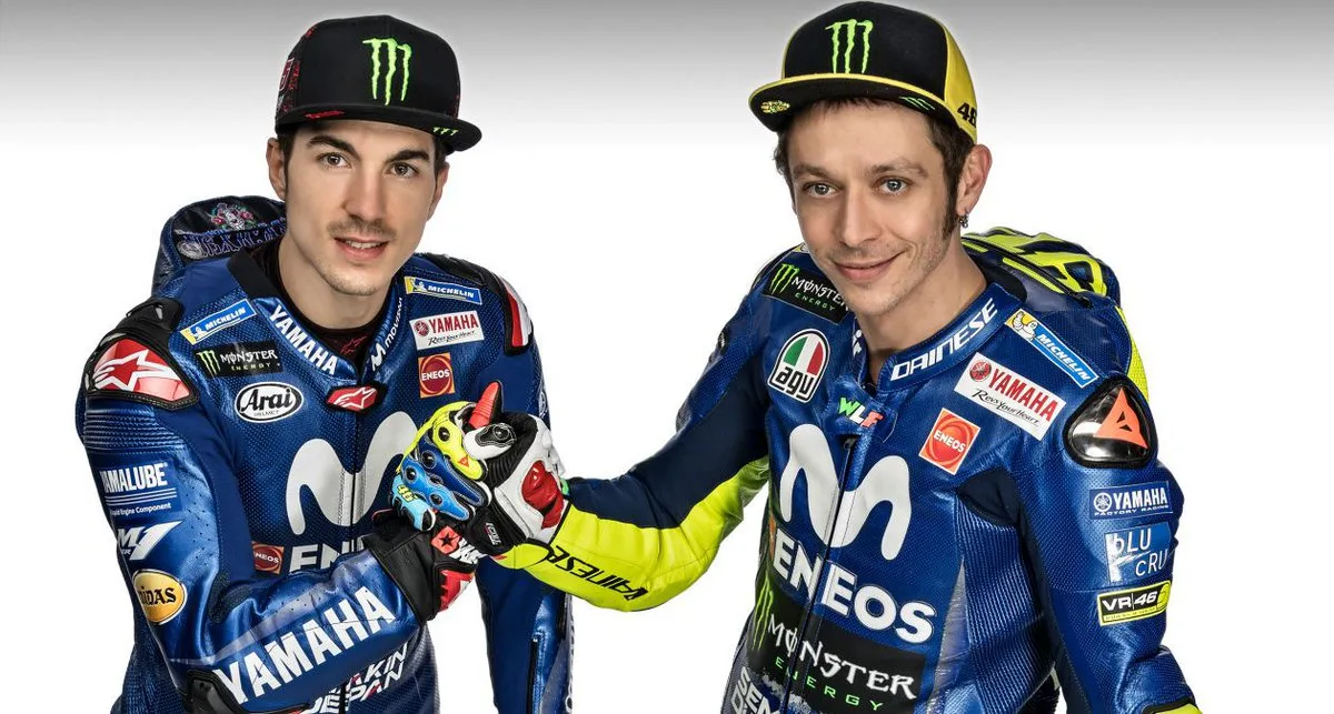 Pembalap Tim Yamaha MotoGP Vinales dan Rossi