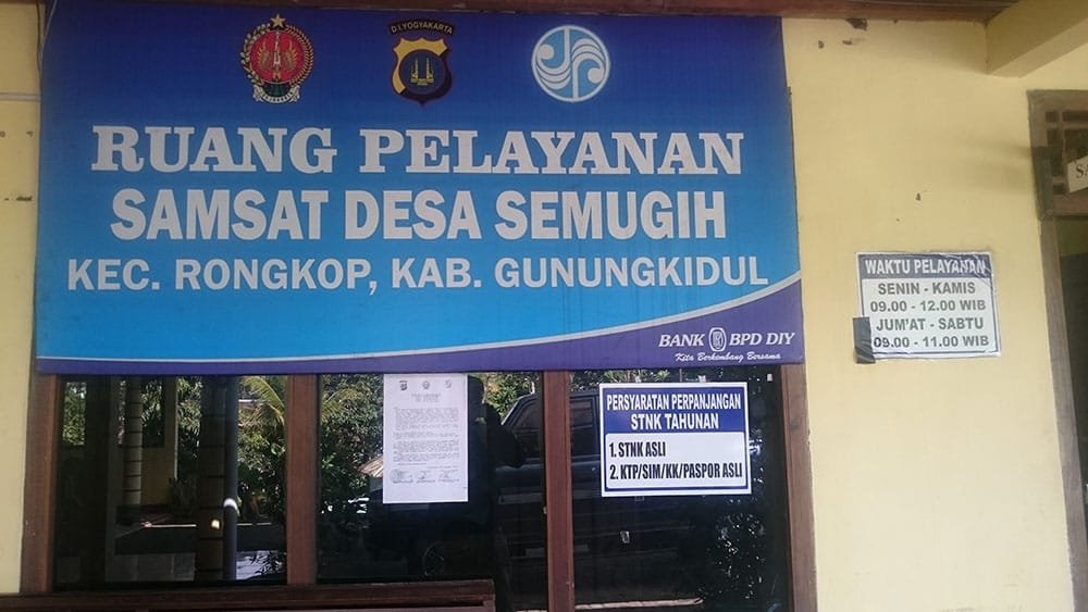 Pelayanan Samsat Desa Semugih Rongkop Gunungkidul