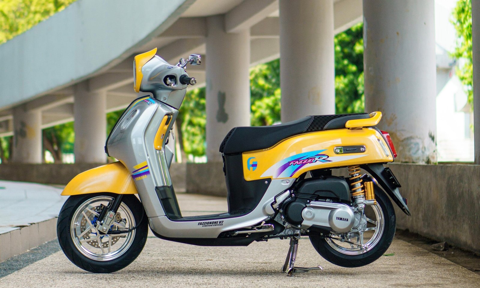 Fazzio Hybrid Racing Modification 4 Fazzio Hybrid Bergaya Motor Bebek Legendaris Yamaha F1ZR Bikin Nostalgia Dengan Aura Balap 90’an